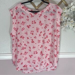 Ann Taylor Pink/Red Floral Blouse XL